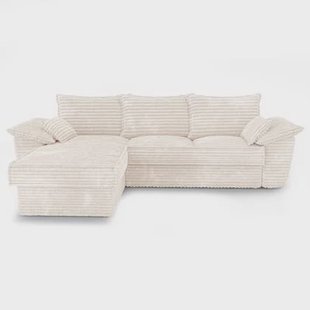 XXL room ribfluweel linker hoekbank 257cm