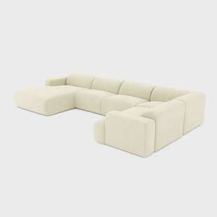 7-zits panoramabank links crème ribfluweel