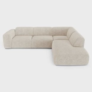 5-zits brede rechthoekige fluwelen bank met crèmepatroon