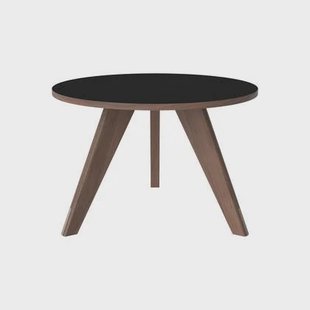 Bolia New Mood Salontafel - Geolied Walnoot - Ø 60 cm - Zwart
