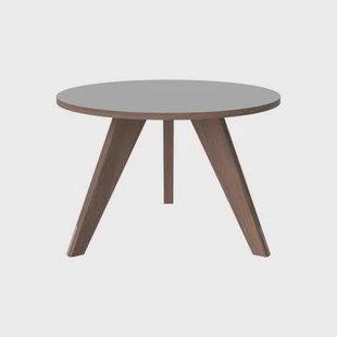 Bolia New Mood Salontafel - Geolied Walnoot - Ø 60 cm - Lichtgrijs