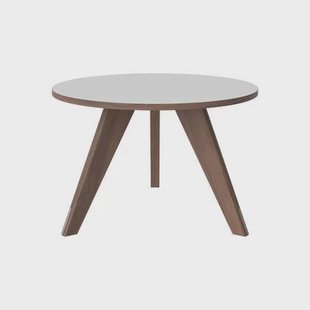 Bolia New Mood Salontafel - Geolied Walnoot - Ø 60 cm - Wit Laminaat