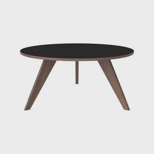 Bolia New Mood Salontafel - Geolied Walnoot - Ø 90 cm - Zwart