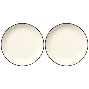 Serax D&eacute; Tableware By Ann Demeulemeester Dinerbord &Oslash;28 Set Van 2 White/Black 1