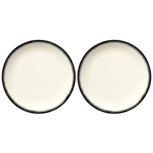Serax D&eacute; Tableware By Ann Demeulemeester Dinerbord &Oslash;28 Set Van 2 White/Black 3