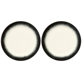 Serax D&eacute; Tableware By Ann Demeulemeester Dinerbord &Oslash;28 Set Van 2 White/Black 4