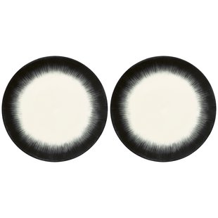 Serax D&eacute; Tableware By Ann Demeulemeester Dinerbord &Oslash;28 Set Van 2 White/Black 5