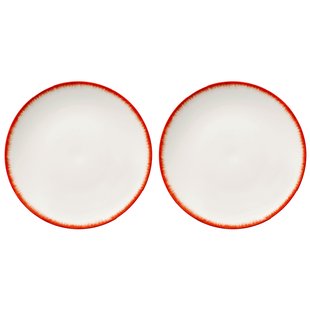 Serax D&eacute; Tableware By Ann Demeulemeester Dinerbord &Oslash;28 Set Van 2 White/Red 2