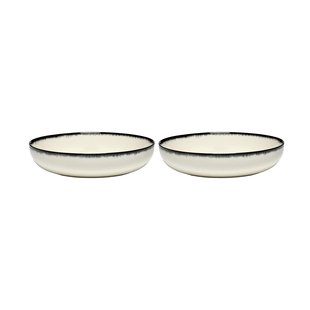 Serax D&eacute; Tableware By Ann Demeulemeester Diep Bord &Oslash;18,5 Set Van 2 White/Black A