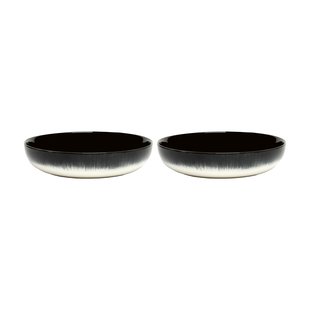 Serax D&eacute; Tableware By Ann Demeulemeester Diep Bord &Oslash;18,5 Set Van 2 White/Black B