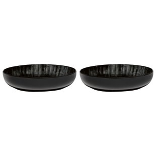 Serax D&eacute; Tableware By Ann Demeulemeester Diep Bord &Oslash;18,5 Set Van 2 White/Black C