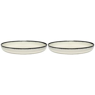 Serax D&eacute; Tableware By Ann Demeulemeester Diep Bord &Oslash;27 Set Van 2 White/Black A