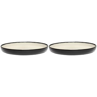 Serax D&eacute; Tableware By Ann Demeulemeester Diep Bord &Oslash;27 Set Van 2 White/Black D