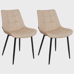 Beliani - MELROSE - Eetkamerstoel - Beige - Kunstleer Beliani - MELROSE - Eetkamerstoel - Beige - Kunstleer