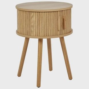 Beliani - SELAH - Nachtkastje rond - Lichthout - MDF