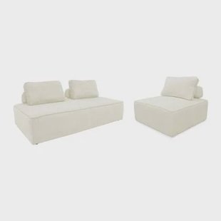 sweeek - Set van fauteuils voor modulaire bank 3 zitplaatsen corduroy