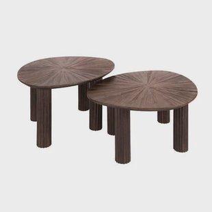Fraaai Umair salontafel set van 2 vierhoekig Maya teak - bruin Fraaai Umair salontafel set van 2 vierhoekig Maya teak - bruin