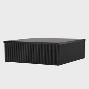 Svea - Vita vierkante salontafel - 90 x 90 cm - zwart