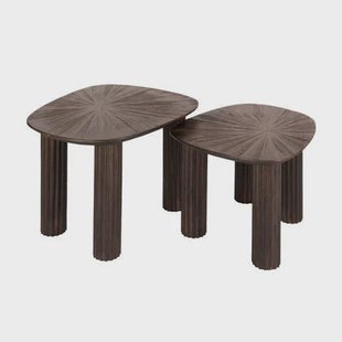 Fraaai Otto salontafel set van 2 driehoekig Maya teak - bruin