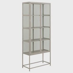 Giga Living - Vitrinekast - Grijs - 77x35x186cm - Varven