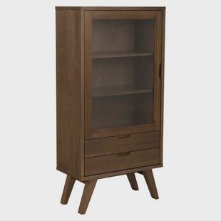 Giga Living - Vitrinekast - Walnoot - 72x36x145cm - Annie