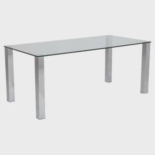 Giga Living - Eettafel Glas|Zilver - 180x90x75cm - Koos