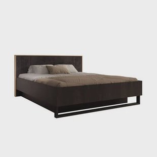 Meubella Tweepersoonsbed Monor - Zwart eiken - 180x200 cm - Met gaslift
