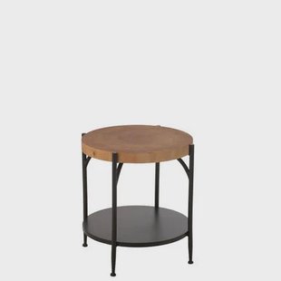 J-Line bijzettafel Bio - hout|ijzer - zwart|naturel