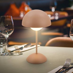 Briloner LED tafellamp op accu Kugle, bruin, metaal, IP44, dimbaar