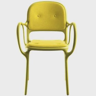 Milà gestoffeerde stoel geel