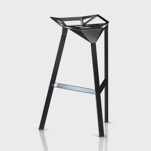 Stool One barkruk large zwart