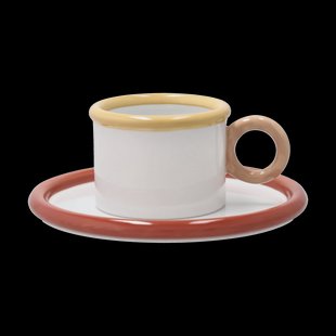 Scandi Living Chunky kop met schotel Rood-geel