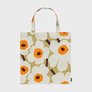 Marimekko Pieni Unikko tas 44x43 cm Beige-wit