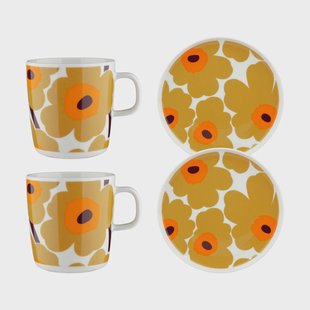 Marimekko Unikko ontbijtbordset Beige