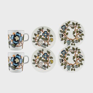 Marimekko Tiara sreviesset 6-delig White-warm orange-green