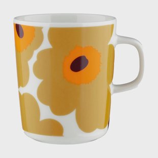 Marimekko Unikko mok 25 cl White-caramel-warm orange