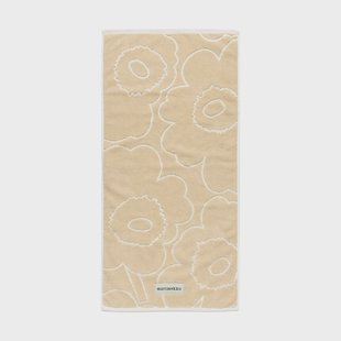 Marimekko Piirto Unikko handdoek 50x100 cm Beige Marimekko Piirto Unikko handdoek 50x100 cm Beige