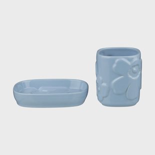 Marimekko Unikko badkamer set 2-delig Blauw Marimekko Unikko badkamer set 2-delig Blauw