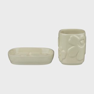 Marimekko Unikko badkamer set 2-delig Beige Marimekko Unikko badkamer set 2-delig Beige