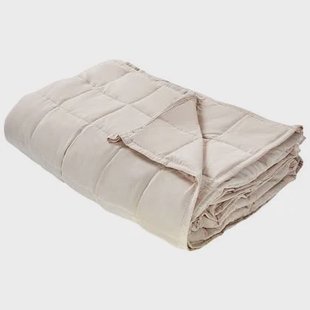Beliani - NEREID - Verzwaringsdeken - Beige - 100 x 150 cm - Polyester