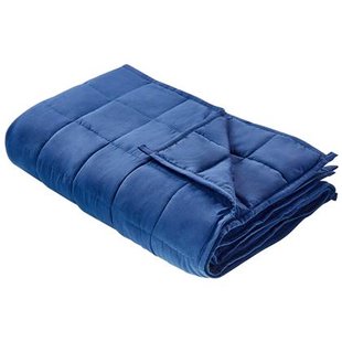 Beliani-NEREID-Verzwaringsdeken-Marineblauw-100 x 150 cm-Polyester Beliani-NEREID-Verzwaringsdeken-Marineblauw-100 x 150 cm-Polyester