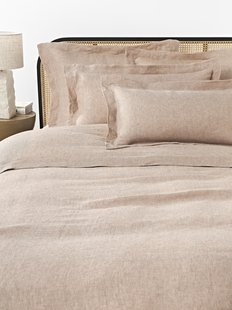 Linnen dekbedovertrek Linna met bies