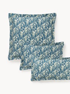 Katoensatijnen kussenhoes Leticia met bloemenprint