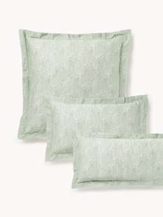 Katoensatijnen kussenhoes Leticia met bloemenprint