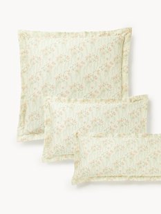 Katoensatijnen kussenhoes Leticia met bloemenprint