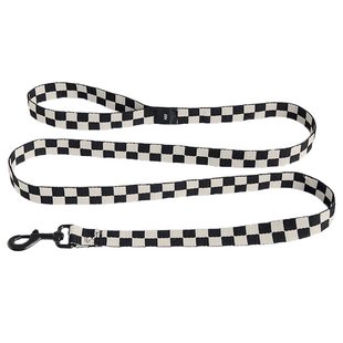 Hay Dogs Hondenriem Flat Check M/L Black/White