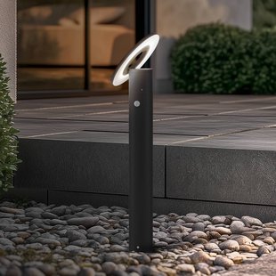 Arcchio LED tuinpadverlichting Tovio, antraciet, Ø 24cm, sensor