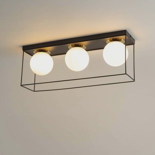 SIGMA Plafondlamp Aroma, 3-lamps, zwart/wit/goud, staal