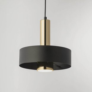 SIGMA Hanglamp Rif Lux, zwart/goud, Ø 25 cm, staal