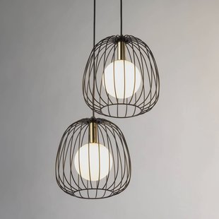 SIGMA Hanglamp Bell, 2-lamps, zwart/goud/wit